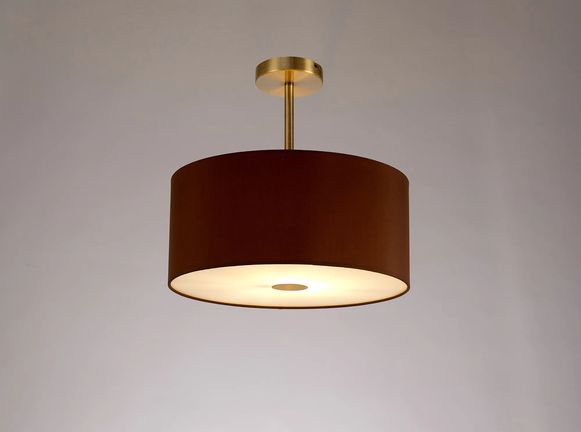 Baymont 40cm Semi Flush 1 Light Antique Brass, Raw Cocoa/Grecian Bronze, Frosted Diffuser DK0178  Deco Baymont AB RC